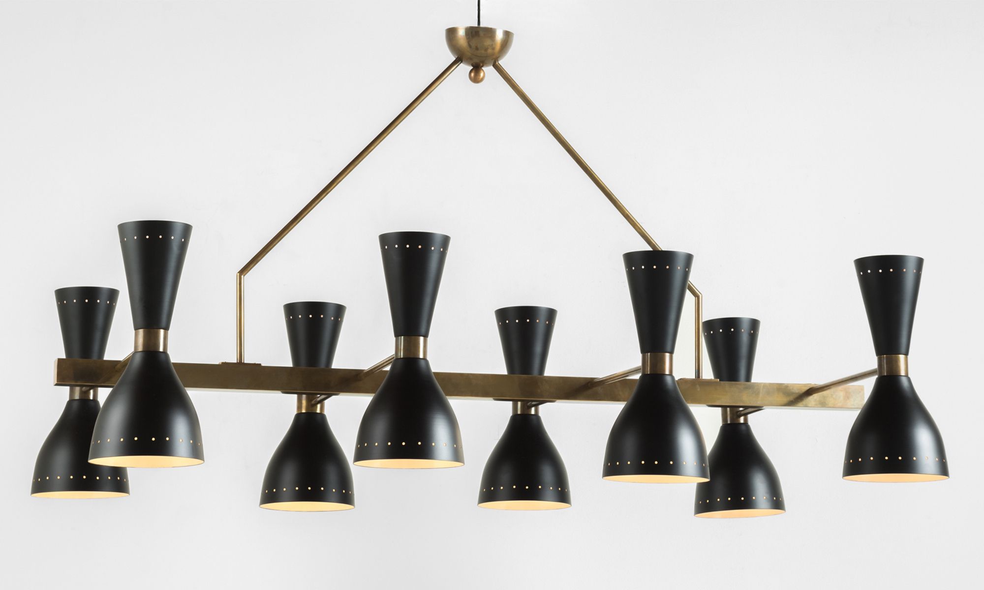 Black & Brass Eight Shade Chandelier :: Obsolete With Black Shade Chandeliers (View 15 of 15)