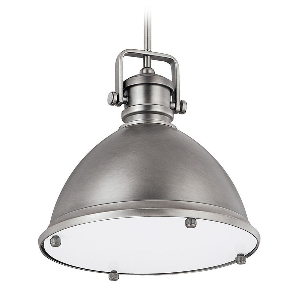 Capital Lighting Antique Nickel Pendant Light With Bowl In Nickel Pendant Lights (View 6 of 15)