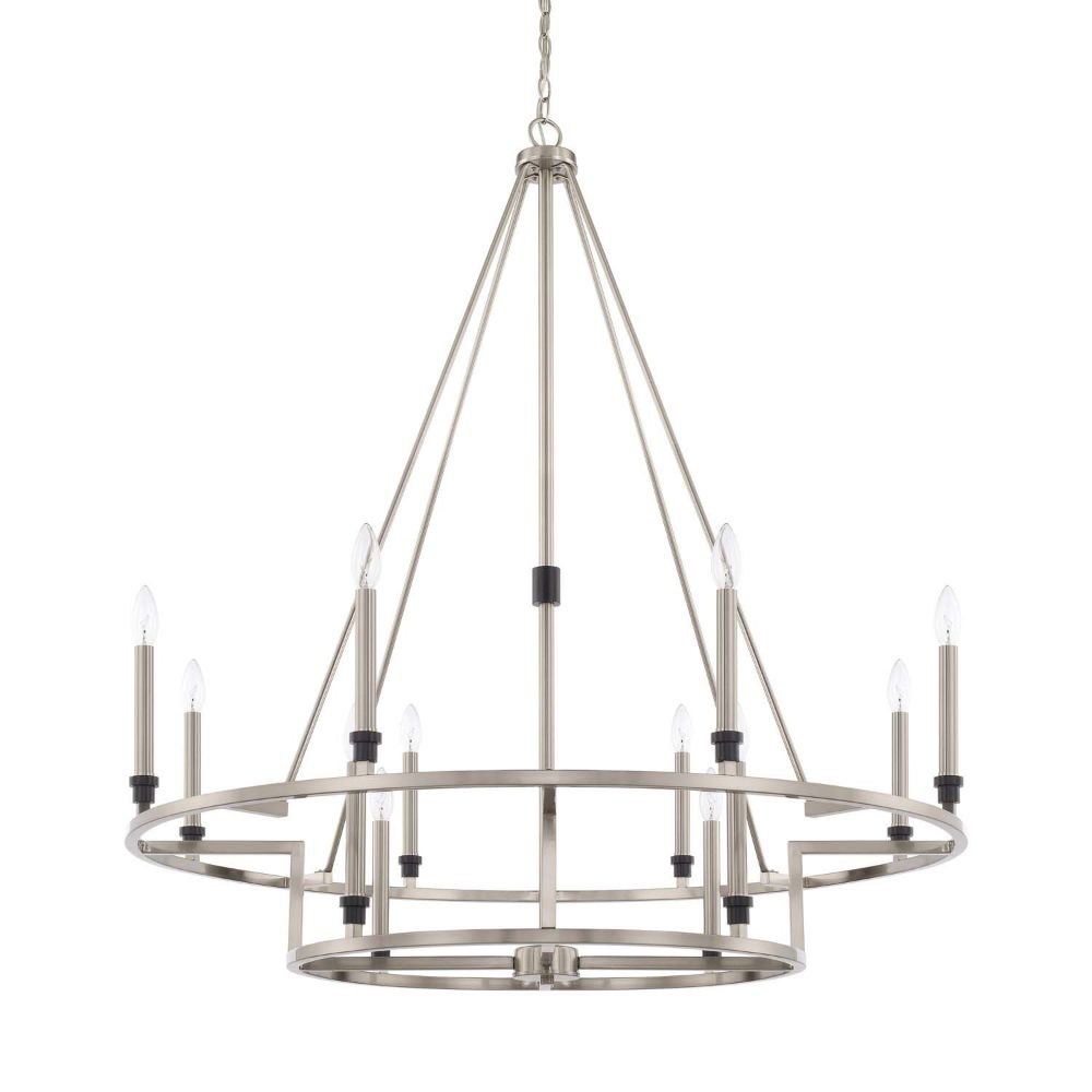 Capital Lighting Fixture Company Tux Black Tie 12 Light With Black Wagon Wheel Ring Chandeliers (View 12 of 15)