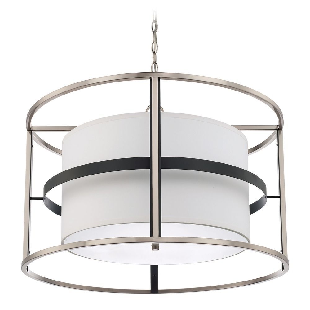 Capital Lighting Tux Brushed Nickel And Matte Black Intended For Brushed Nickel Pendant Lights (View 4 of 15)