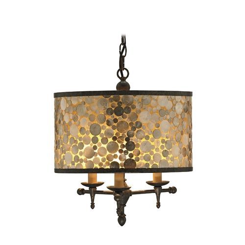 Chain Hung Drum Pendant Light In Cupertino / Amber Finish For Cupertino Chandeliers (View 9 of 15)