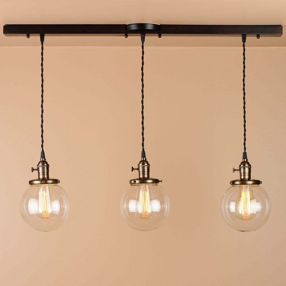 Chandelier Lighting Linear Pendant Lights Lighting W/ Inside Bronze With Clear Glass Pendant Lights (View 10 of 15)