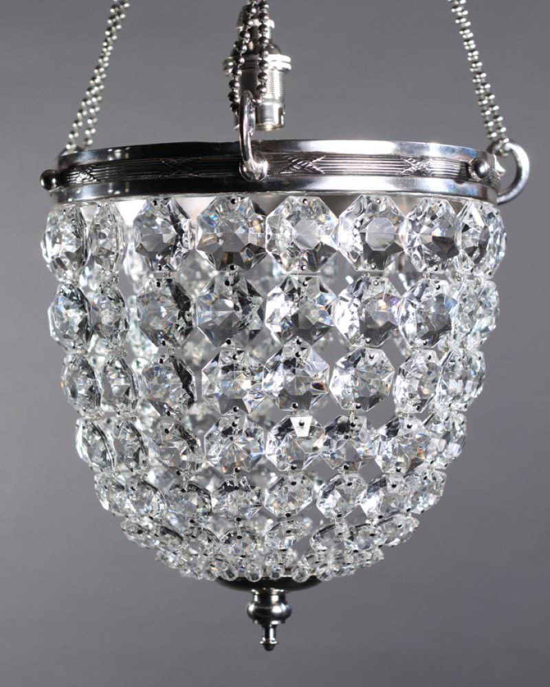 Chandelier Lighting, Set Of 3 Antique Silver Plated Inside Soft Silver Crystal Chandeliers (View 10 of 15)