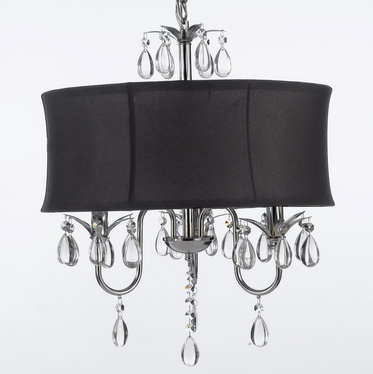 Chandelier With Black Drum Shade | Home Design Ideas Pertaining To Black Shade Chandeliers (View 3 of 15)