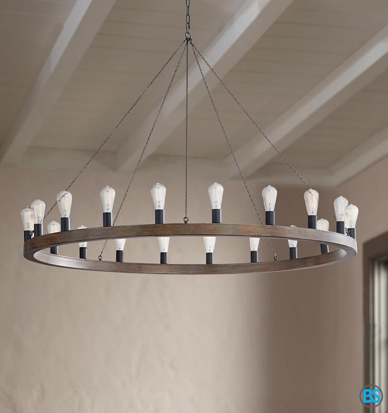 Chandeliers | Feiss Avenir 60" Wide 20 Light Weathered Oak Throughout Weathered Oak Wagon Wheel Chandeliers (View 9 of 15)