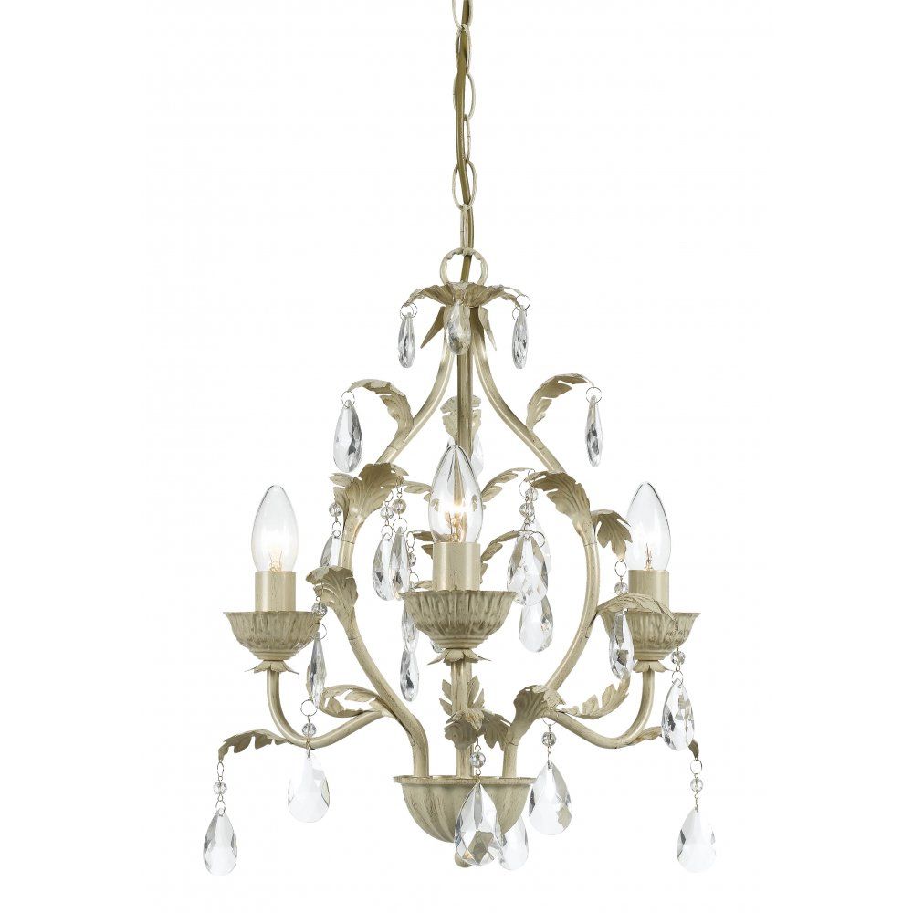 Charleston Cha0333 3 Light Chandelier Cream Gold With Regard To 3 Light Pendant Chandeliers (View 11 of 15)