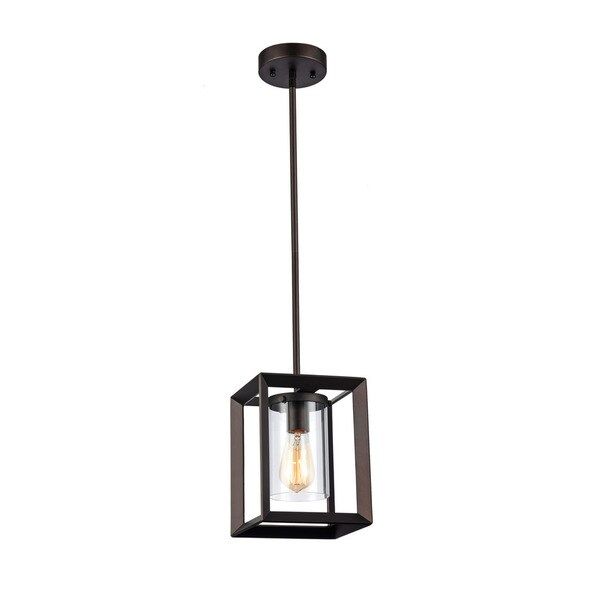 Chloe Industrial 1 Light Oil Rubbed Bronze Pendant – Free With Textured Glass And Oil Rubbed Bronze Metal Pendant Lights (View 11 of 15)