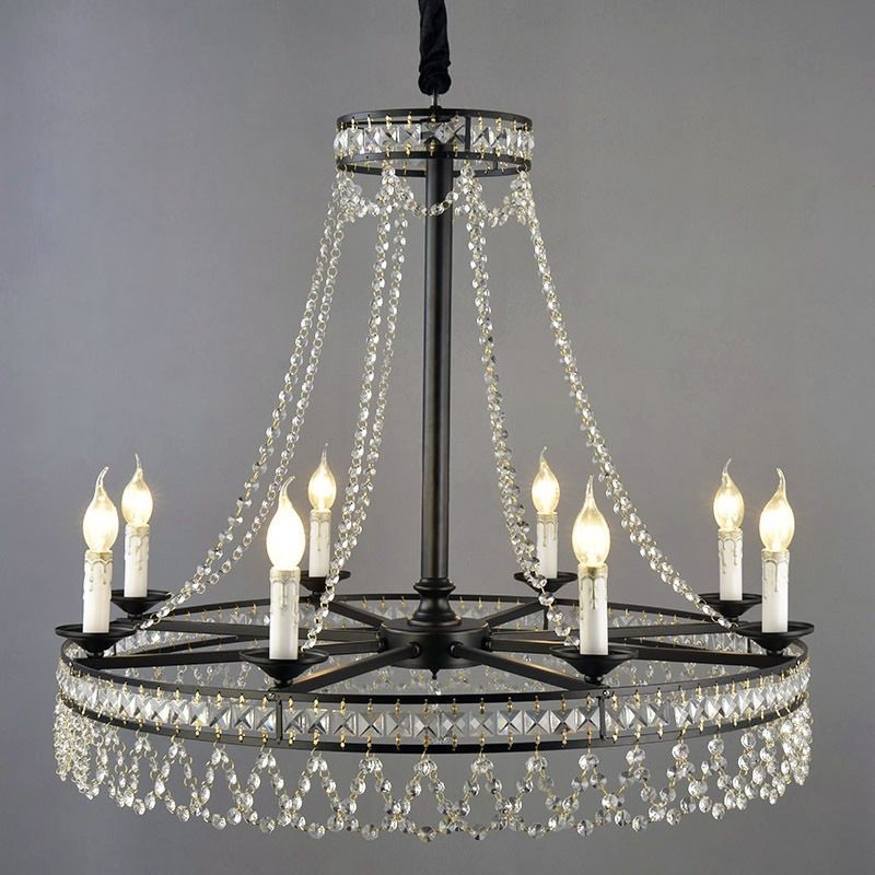 Contemporary Wagon Wheel Chandelier Crystal Chandelier 8 Intended For Black Wagon Wheel Ring Chandeliers (View 15 of 15)