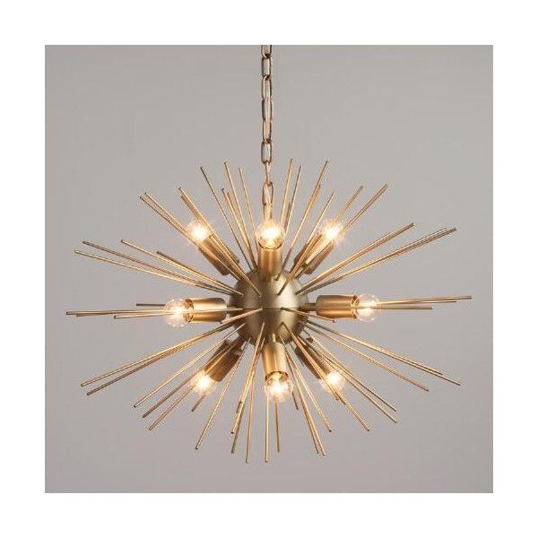 Cost Plus World Market Brass Starburst Collin Chandelier Throughout Gold And Wood Sputnik Orb Chandeliers (View 4 of 15)