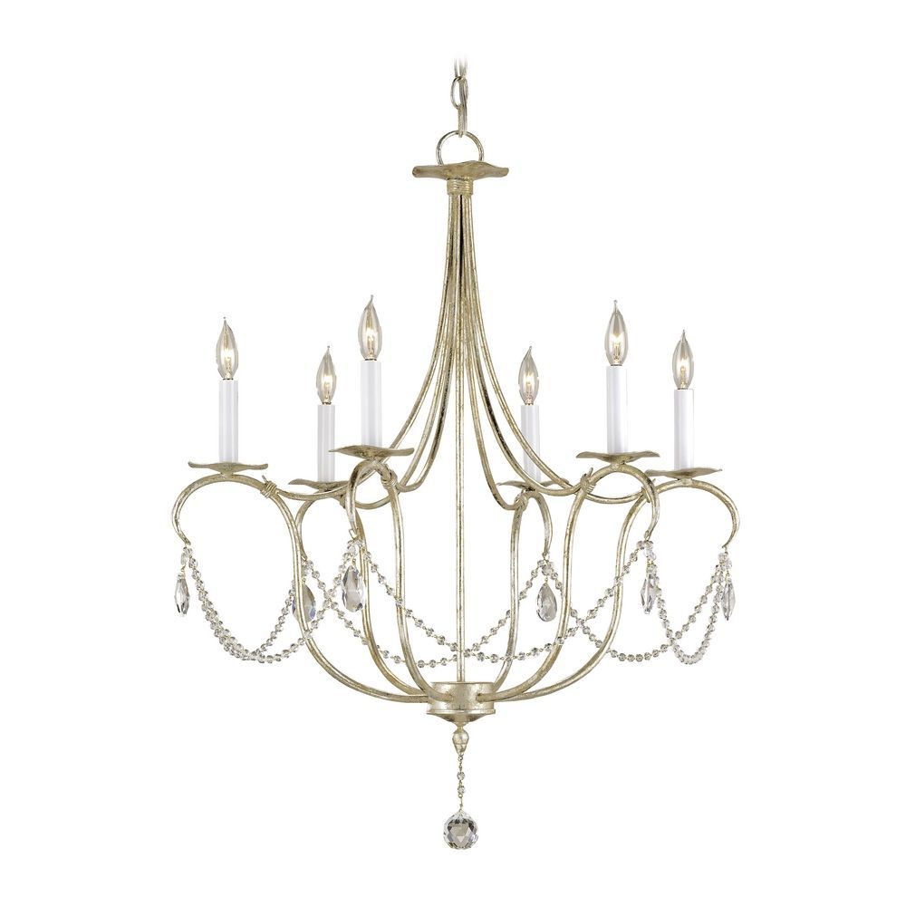 Crystal Chandelier In Silver Leaf Finish | 9890 With Regard To Silver Leaf Chandeliers (View 12 of 15)