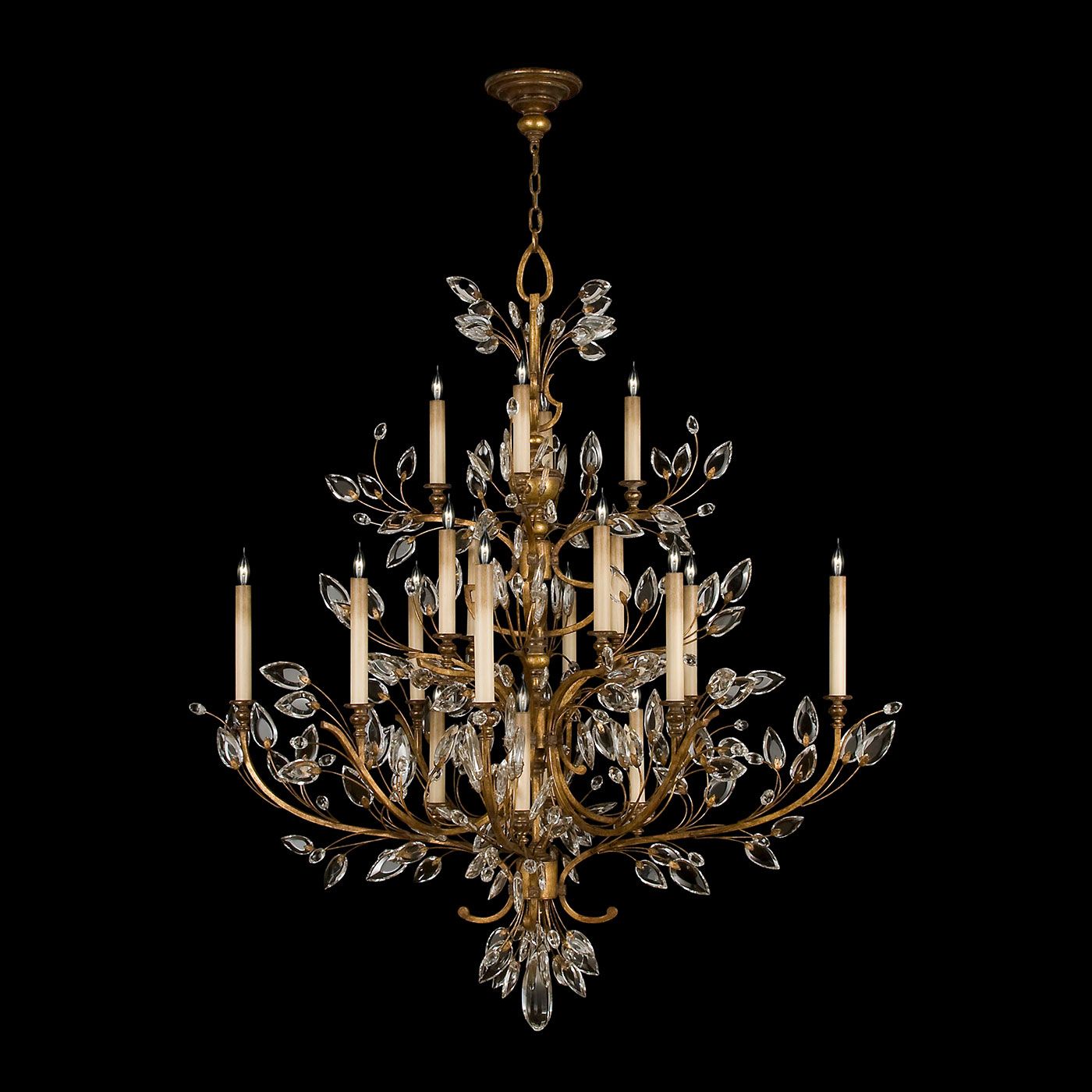 Crystal Laurel 57" Round Chandelier – Fine Art Handcrafted Pertaining To Soft Gold Crystal Chandeliers (View 2 of 15)