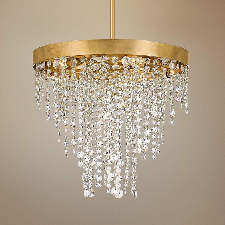 Crystorama Winham 20"W Antique Gold And Crystal Chandelier Within Soft Gold Crystal Chandeliers (View 10 of 15)