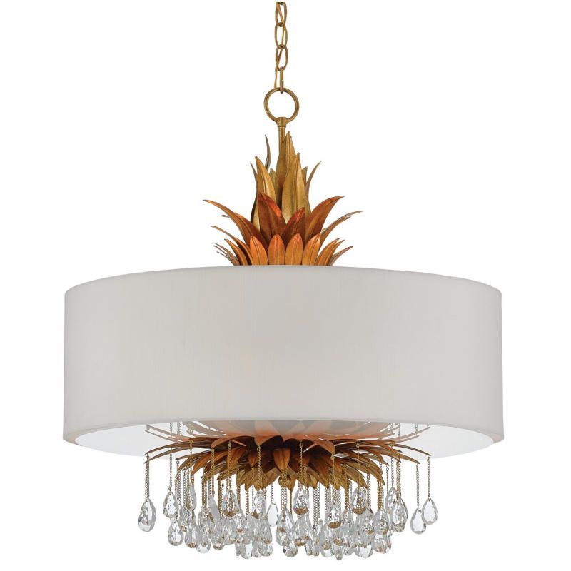 Currey Vivienne 3 Light Chandelier And Pendant Designed Pertaining To Gold Finish Double Shade Chandeliers (View 9 of 15)