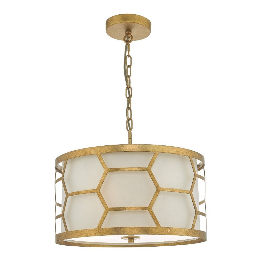 Dar Lighting 2020/21 Eps0312 Epstein 3 Light Ceiling With Regard To Gold Finish Double Shade Chandeliers (View 3 of 15)