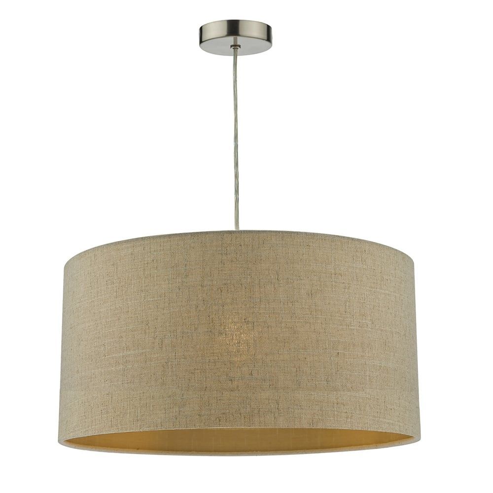 Dar Lighting Myra Easy Fit Double Lined Natural Linen For Oatmeal Linen Shade Chandeliers (View 2 of 15)