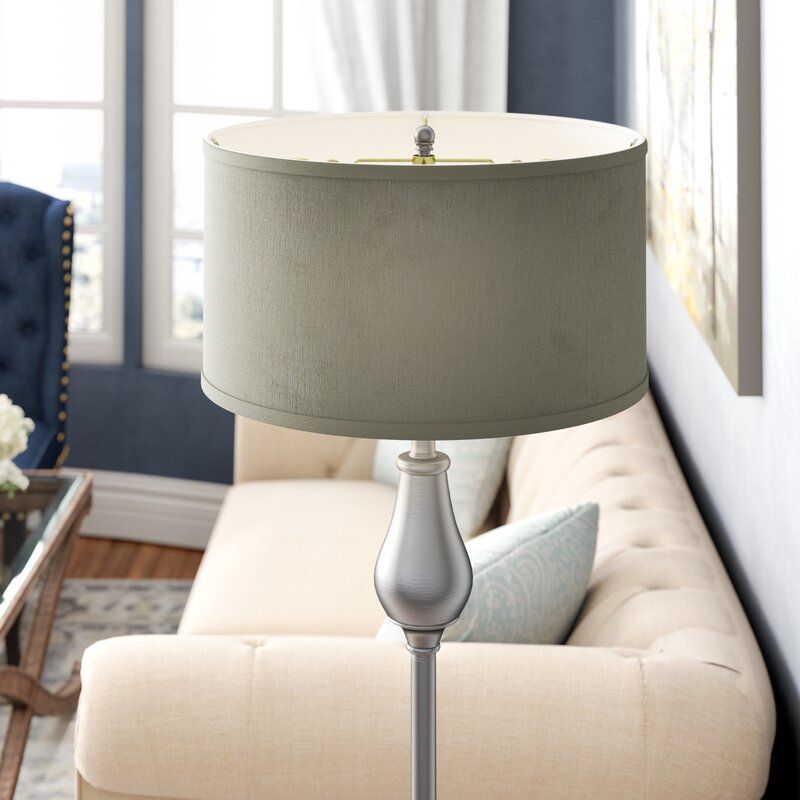 Darby Home Co 18" Linen Drum Lamp Shade (Spider) In For Oatmeal Linen Shade Chandeliers (View 4 of 15)