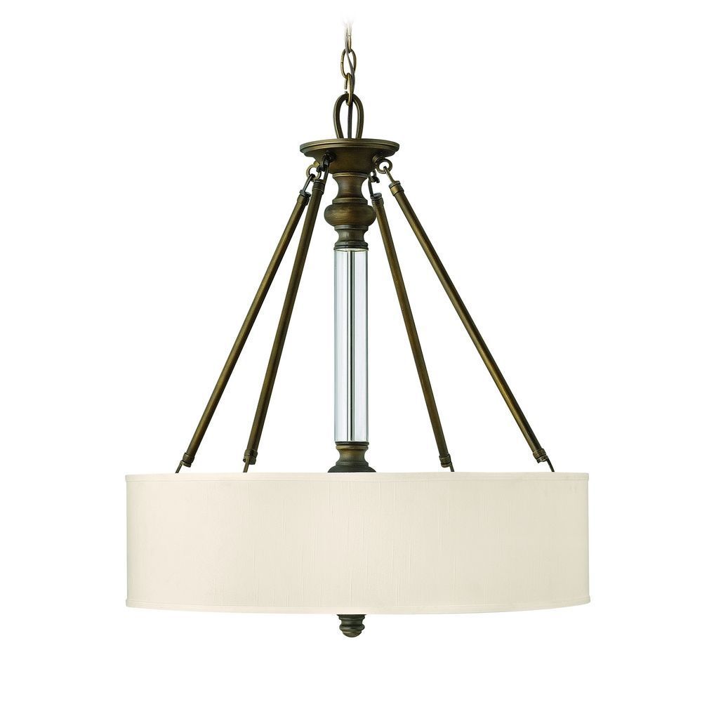 Drum Pendant Light With Beige / Cream Shade In English Inside Distressed Cream Drum Pendant Lights (View 6 of 15)