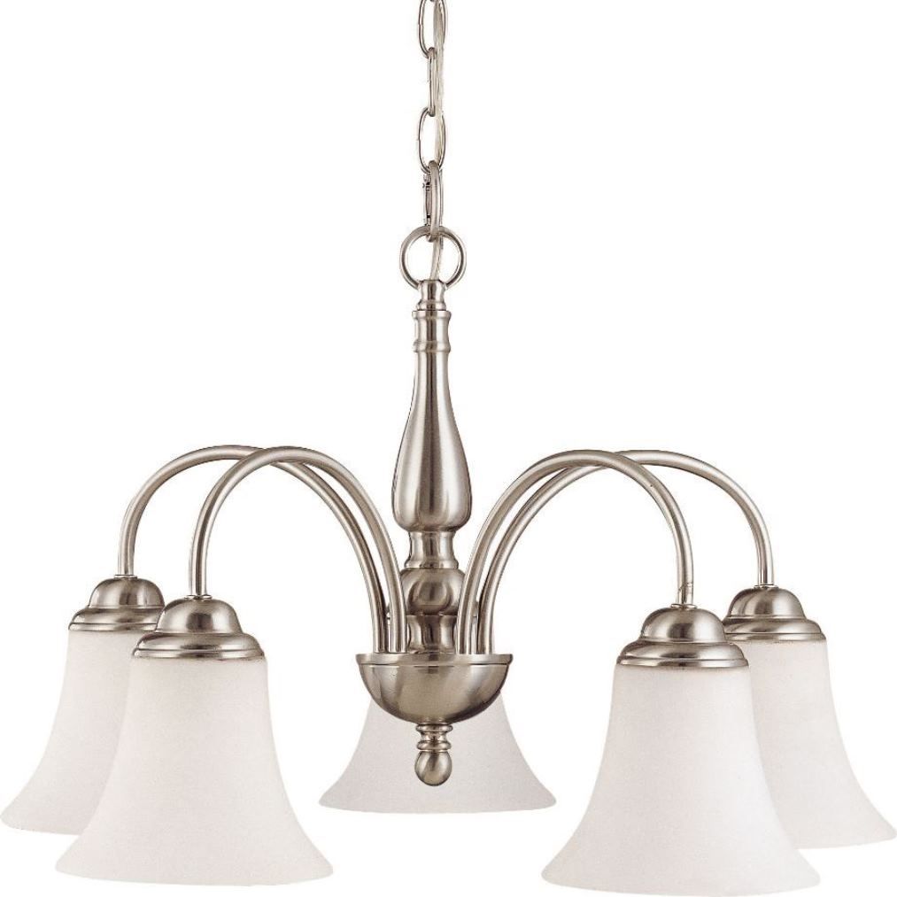 Dupont Brushed Nickel Chandelier Glass Shades 22"Wx16"H Within Brushed Nickel Modern Chandeliers (View 7 of 15)