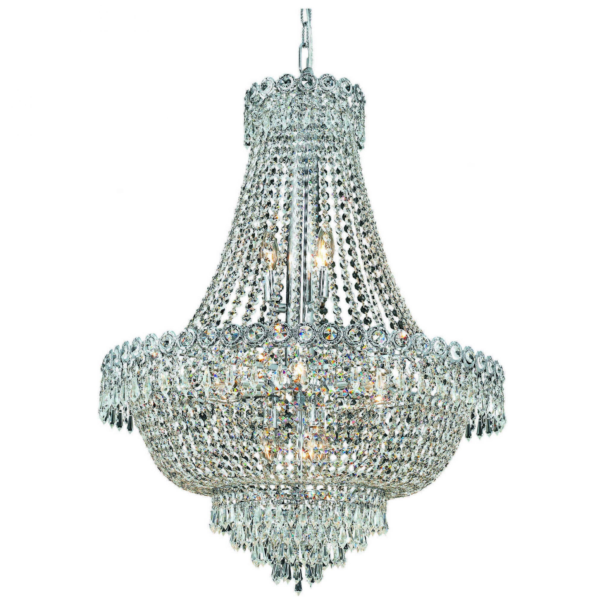 Elegant Lighting Century Royal Cut Chrome & Crystal 12 For Royal Cut Crystal Chandeliers (View 6 of 15)