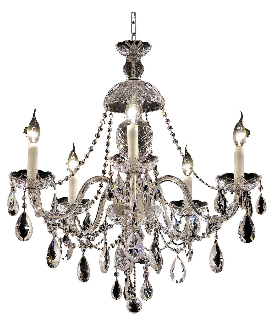 Elegant Lighting Royal Cut Clear Crystal Alexandria 5 With Royal Cut Crystal Chandeliers (View 9 of 15)