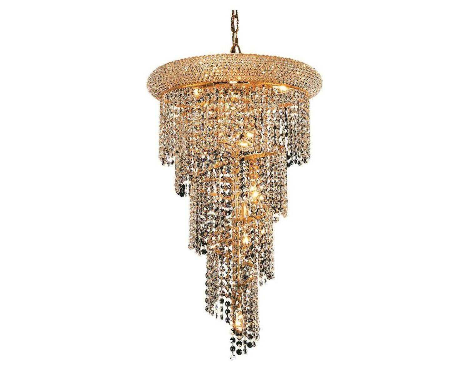 Elegant Lighting Spiral Royal Cut Gold & Crystal Eight With Regard To Royal Cut Crystal Chandeliers (View 7 of 15)