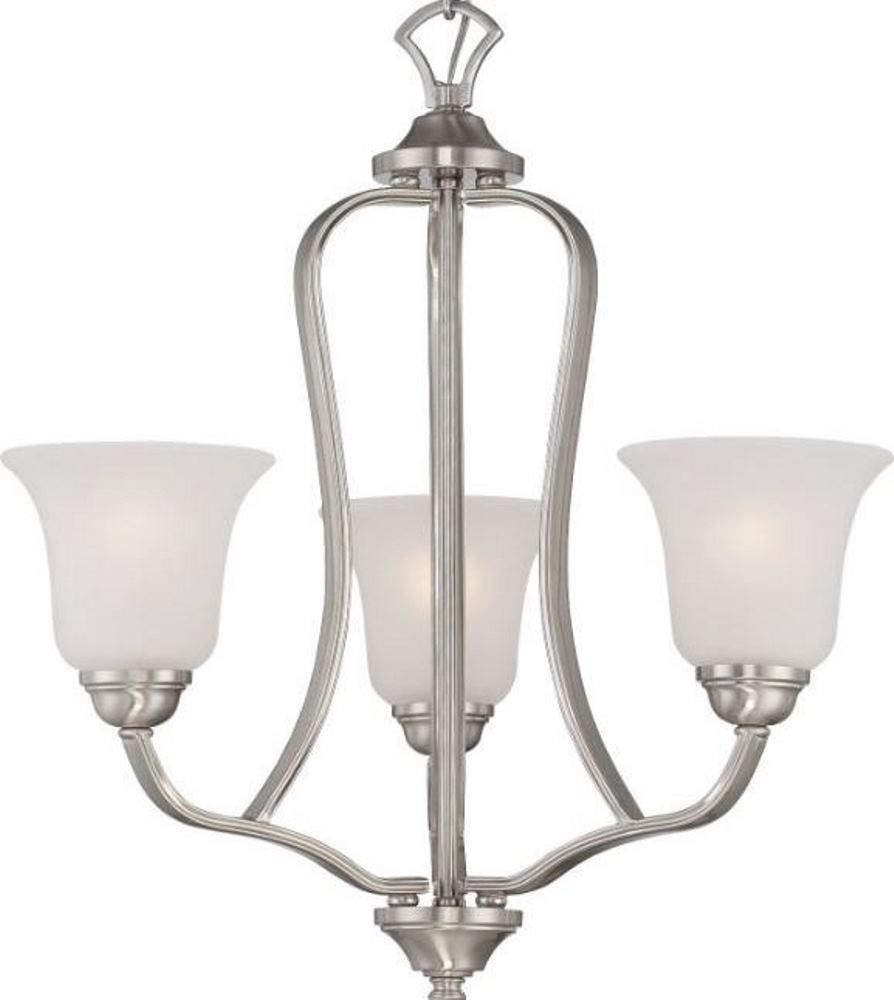 Elizabeth Brushed Nickel Chandelier Frosted Glass Shades Throughout Brushed Nickel Modern Chandeliers (View 10 of 15)