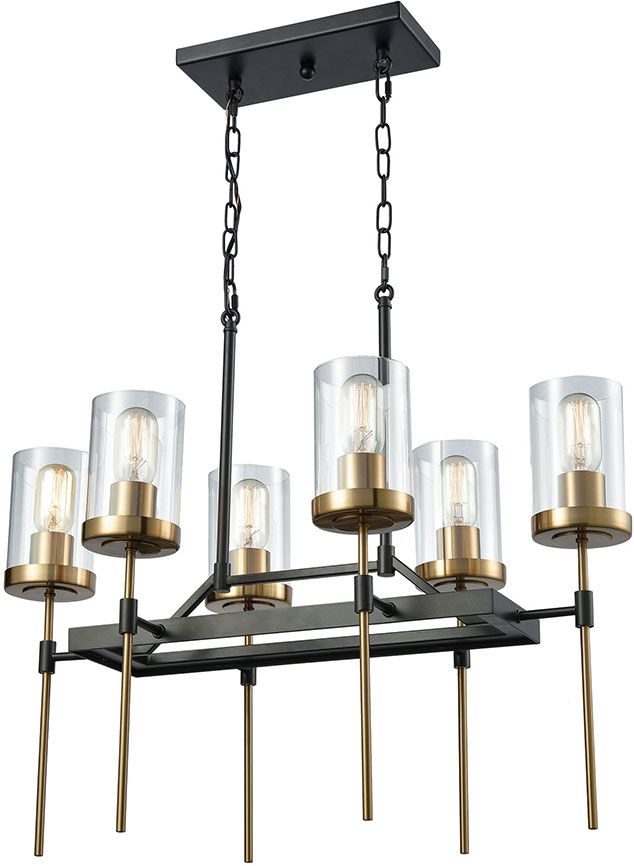 Elk 14551 6 North Haven Modern Oil Rubbed Bronze,Satin Intended For Bronze Kitchen Island Chandeliers (View 9 of 15)