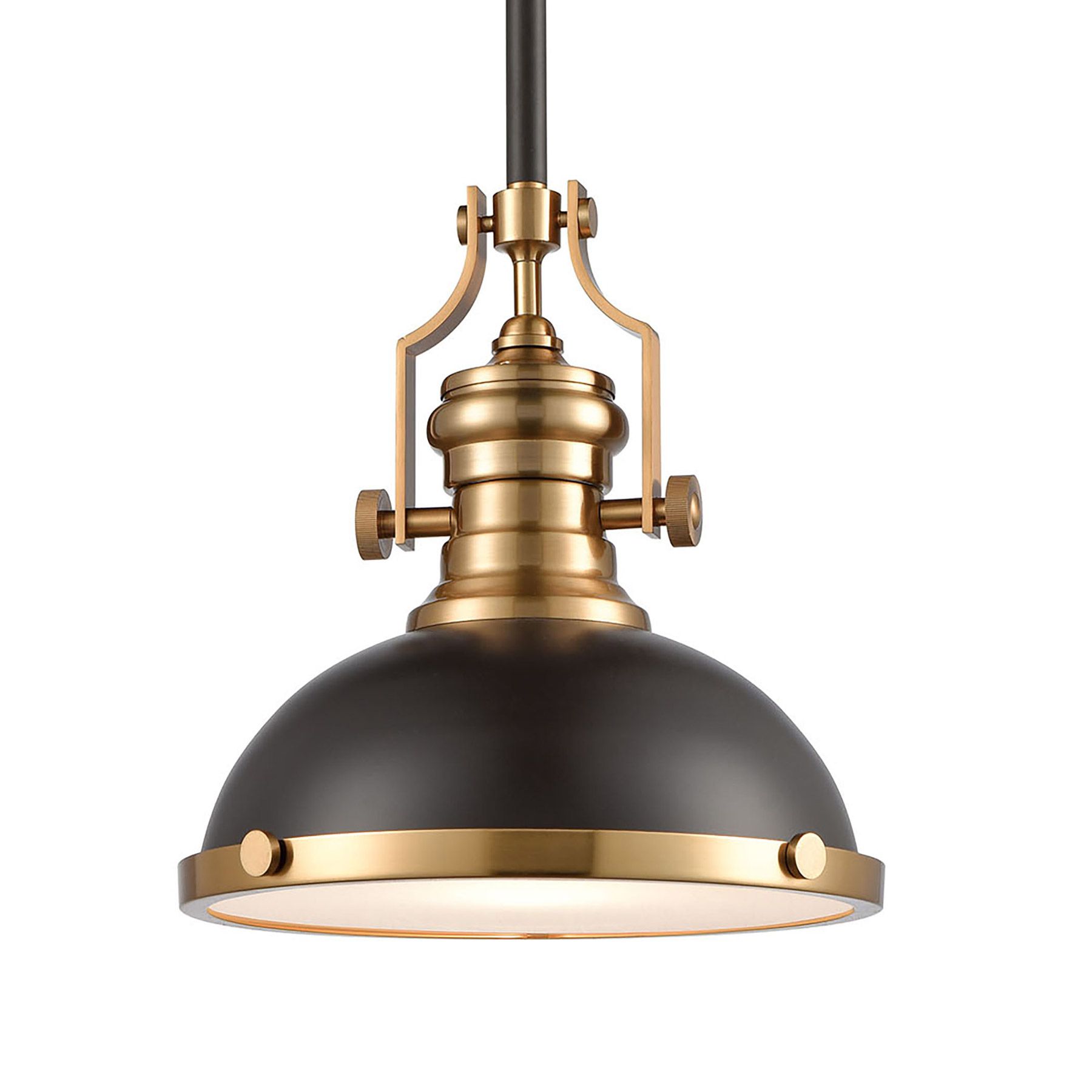 Elk Lighting 66614 1 1 Light Pendant In Oil Rubbed Bronze Pertaining To Textured Glass And Oil Rubbed Bronze Metal Pendant Lights (View 6 of 15)