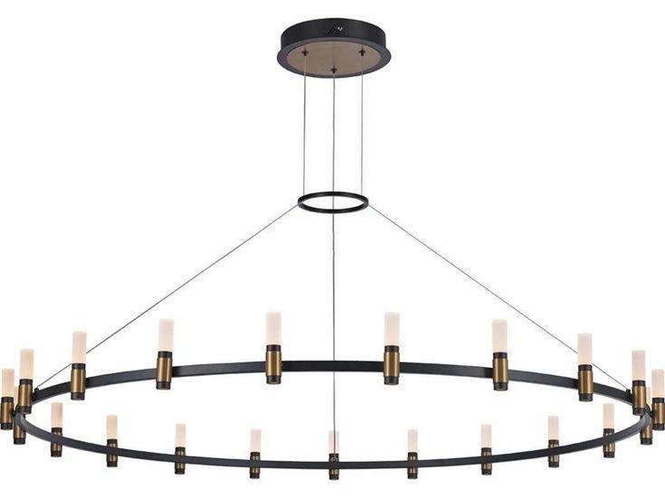 Eurofase Lighting Albany Deep Black / Brass 21 Light 59 Within Brass And Black Led Island Pendant (View 7 of 15)