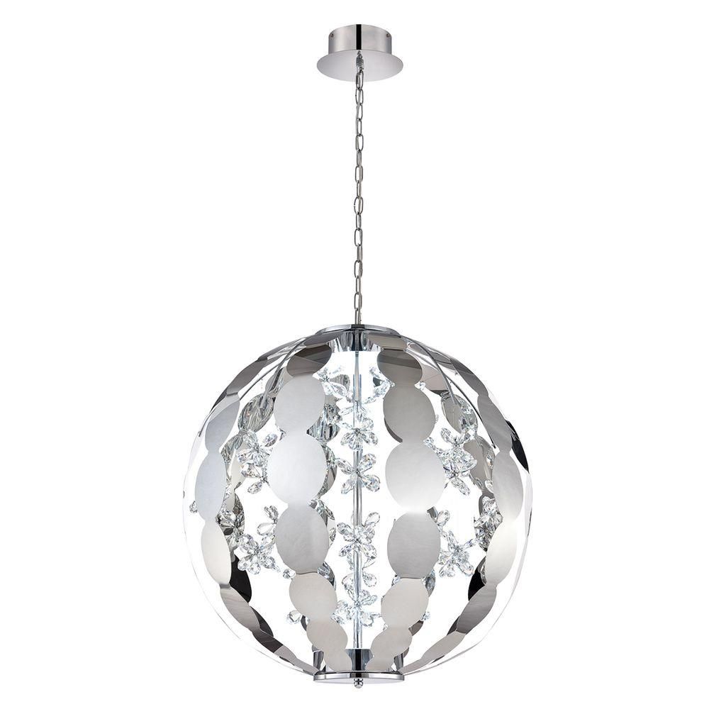Eurofase World Collection 36 Watt Chrome Integrated Led Within Chrome And Crystal Led Chandeliers (View 12 of 15)