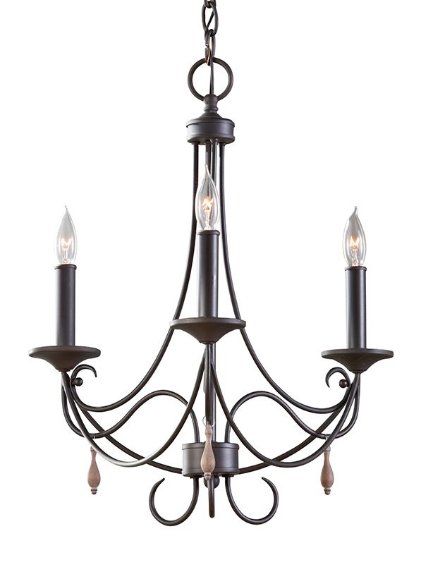 F2747/3Ri,3 – Light Single Tier Chandelier,Rustic Iron For 3 Light Pendant Chandeliers (View 3 of 15)