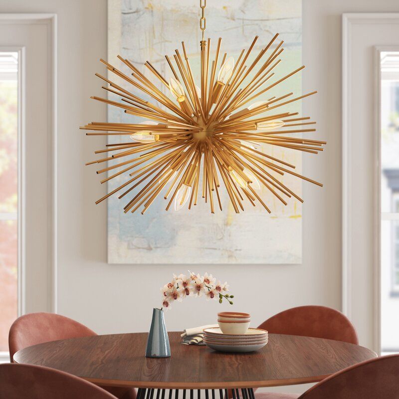 Foundstone™ Nelly 12 – Light Sputnik Sphere Chandelier Pertaining To Gold And Wood Sputnik Orb Chandeliers (View 12 of 15)
