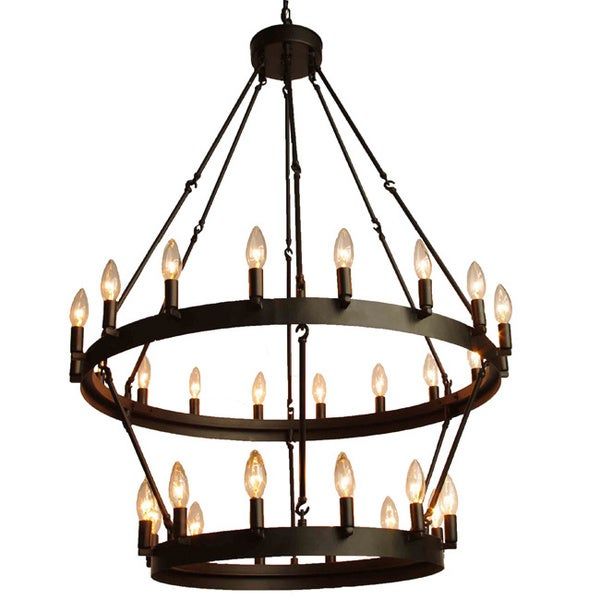 Gallery Rustic Style 30 Light 2 Tier Chandelier – Free For Bronze Round 2 Tier Chandeliers (View 11 of 15)