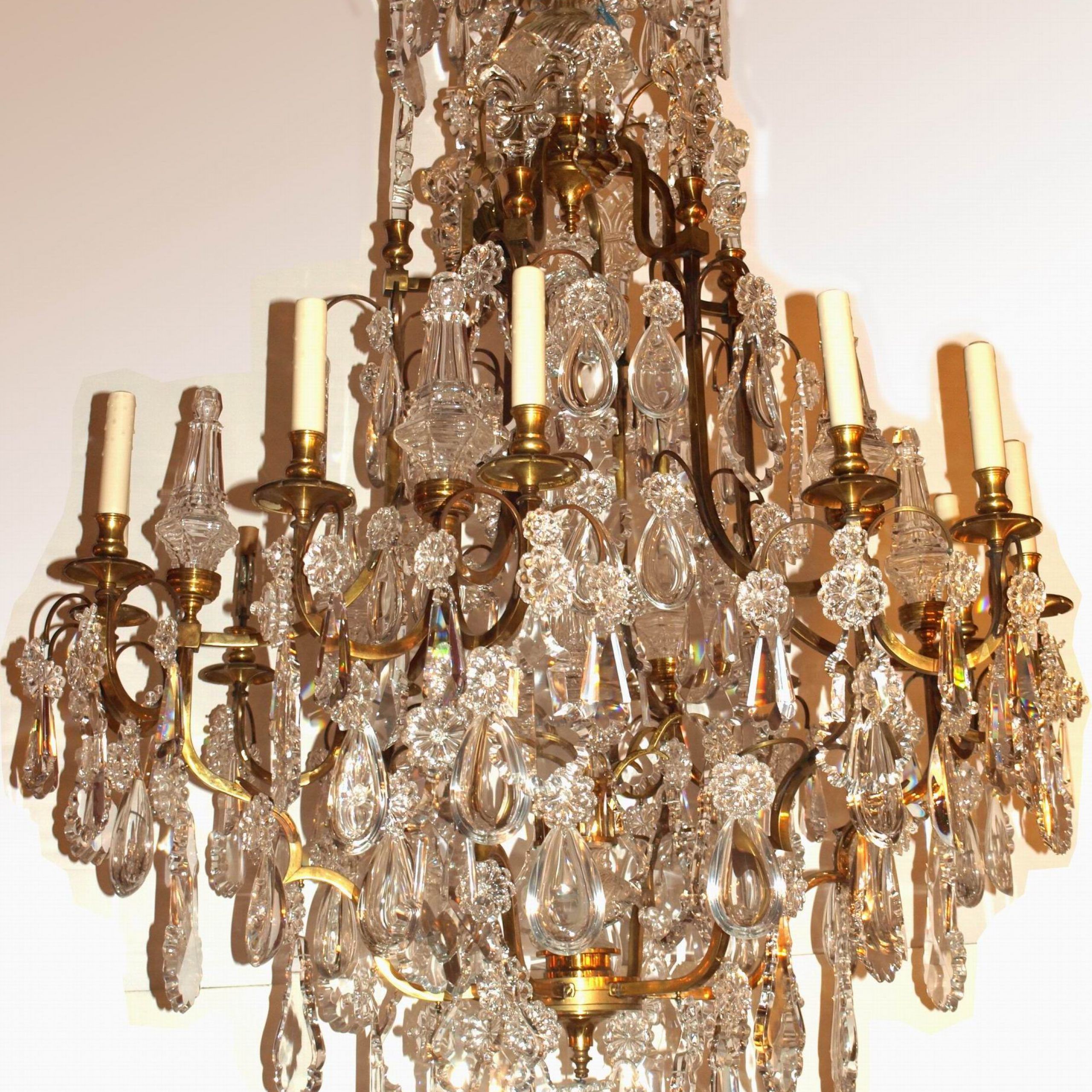 Gilt Bronze And Crystal Chandelierbaccarat, Circa 1920 For Bronze And Crystal Chandeliers (View 3 of 15)