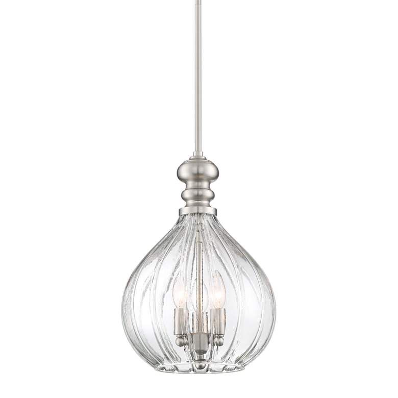 Houten 11 1/2"W Brushed Nickel 3 Light Cluster Mini With Regard To Brushed Nickel Crystal Pendant Lights (View 15 of 15)