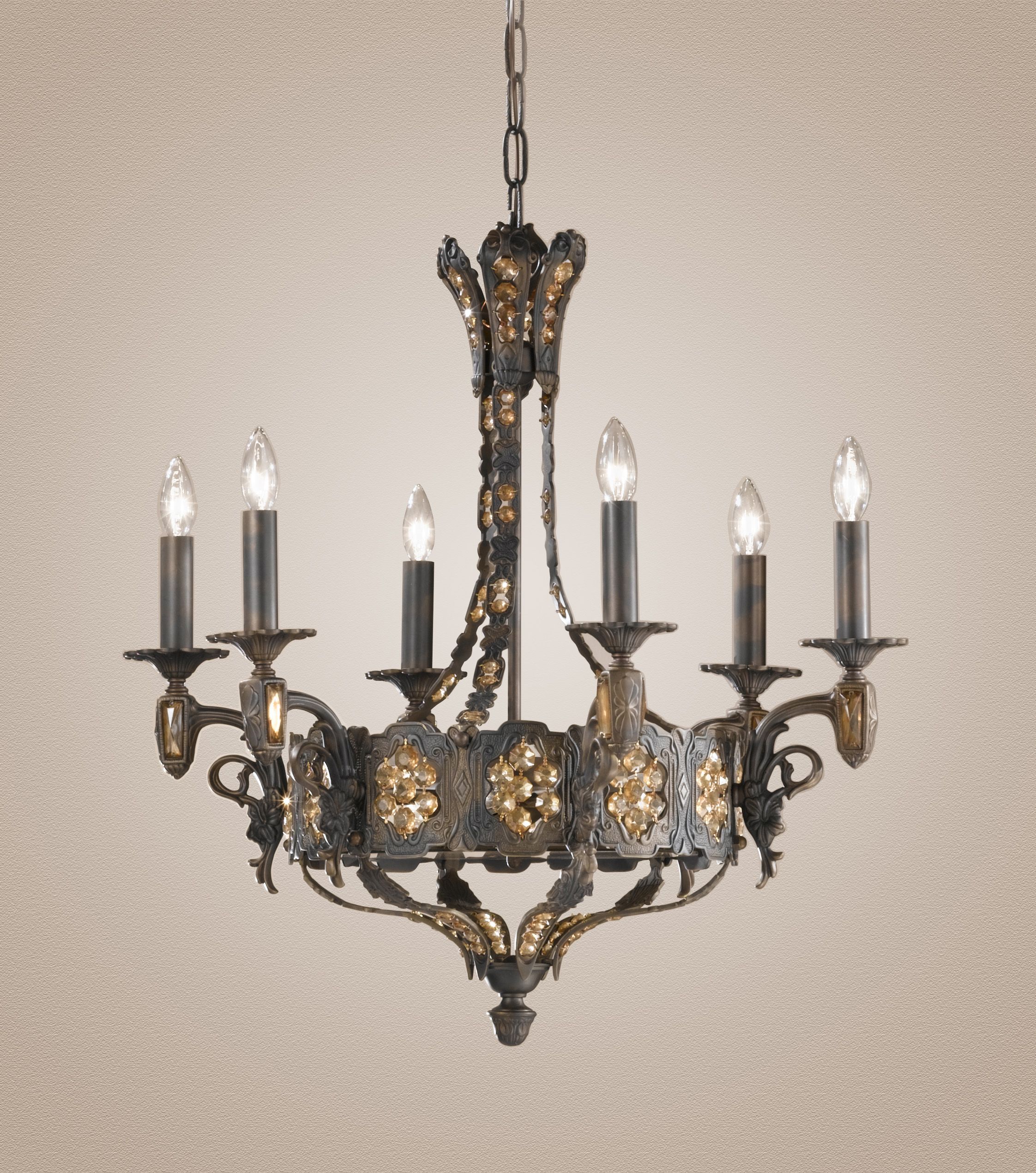 Italian Bronze And Crystal Chandelier – Model No (View 2 of 15)