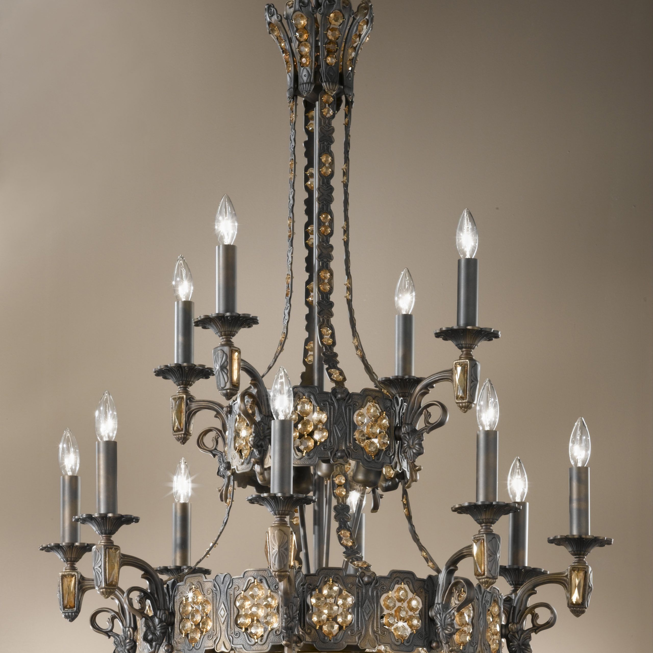 Italian Bronze And Crystal Chandelier – Model No (View 1 of 15)