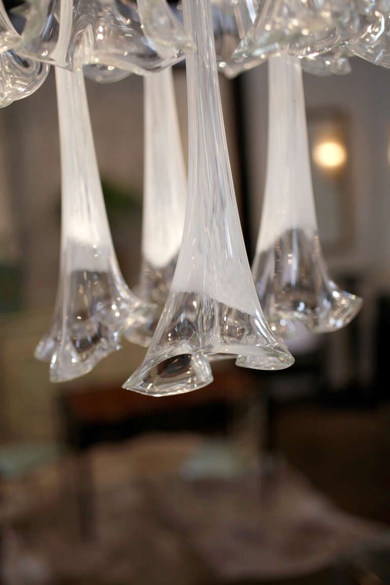 Italian Modern Murano Glass And Chrome Chandelier At 1Stdibs Pertaining To Glass And Chrome Modern Chandeliers (View 15 of 15)
