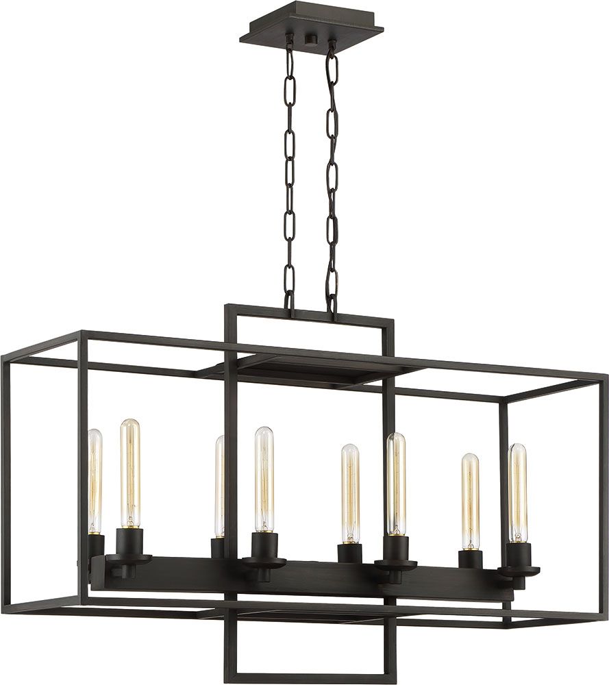 Jeremiah 41528 Abz Cubic Modern Aged Bronze Brushed Inside Bronze Kitchen Island Chandeliers (View 1 of 15)