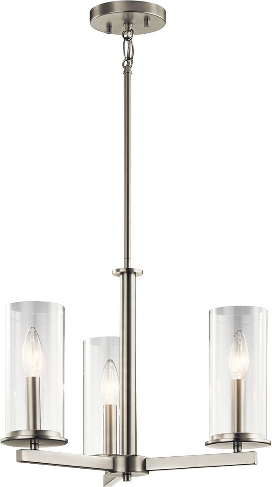 Kichler 43997Ni Crosby Contemporary Brushed Nickel Mini Intended For Brushed Nickel Modern Chandeliers (View 12 of 15)