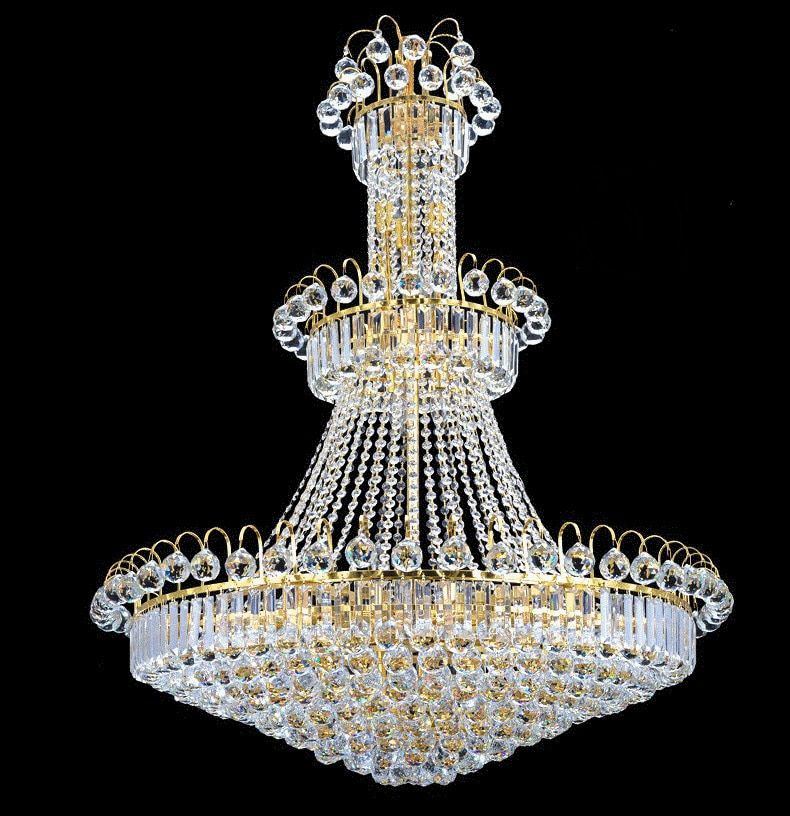 Large Hotel Silver Crystal Chandelier Light Fixture Gold Within Soft Silver Crystal Chandeliers (View 3 of 15)