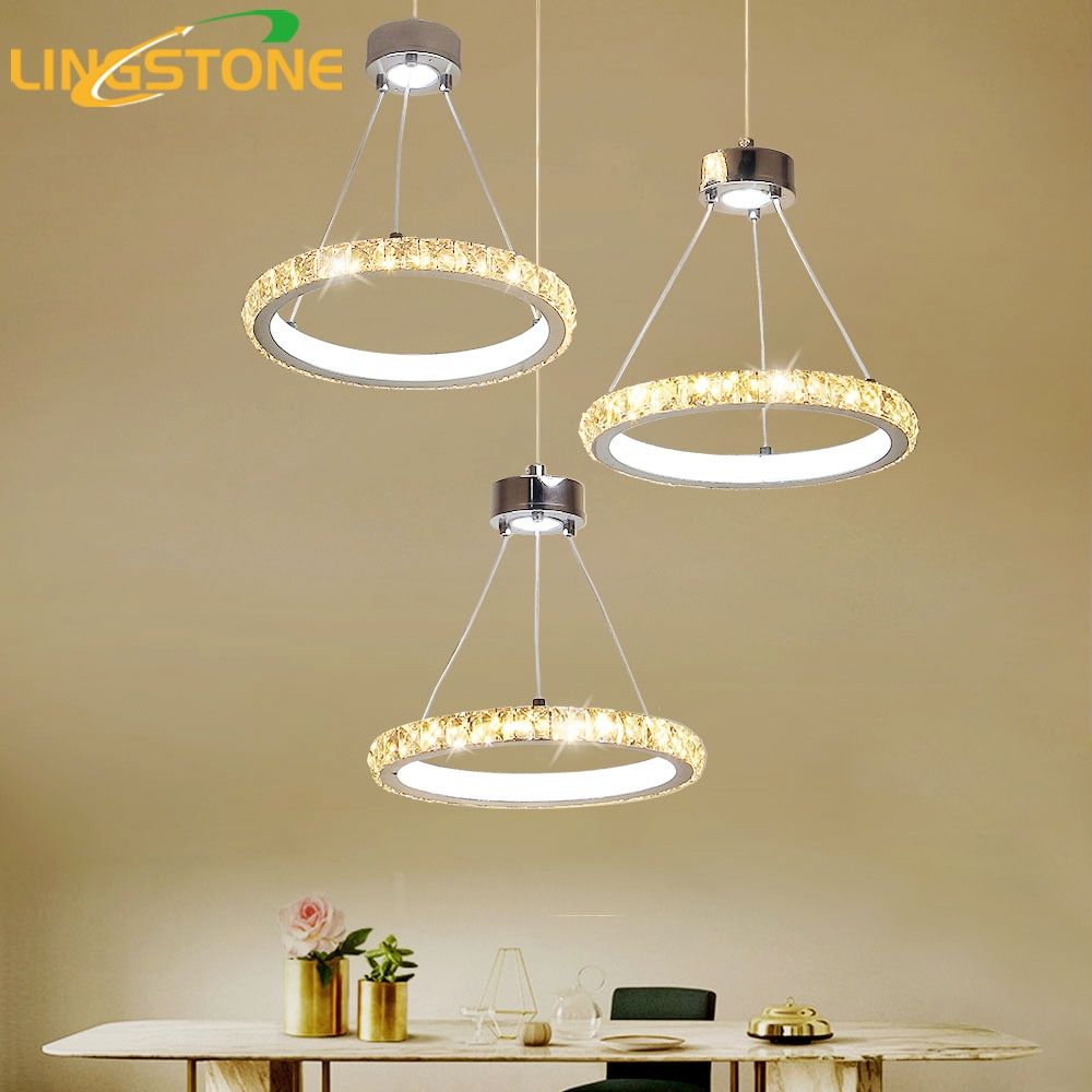 Led Crystal Chandelier Lighting Lustre Modern Hanging Lamp With Chrome And Crystal Led Chandeliers (View 5 of 15)