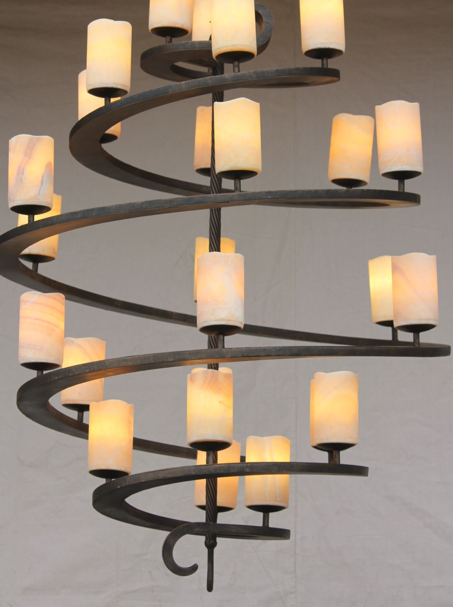 Lights Of Tuscany 9025 25 Spiral  Contemporary Wrought With Regard To Wrought Iron Chandeliers (View 1 of 15)