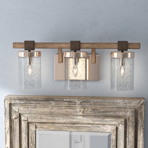 Lipsey 3 – Light Dimmable Stone Grey/Brushed Nickel Vanity Inside Stone Gray And Nickel Chandeliers (View 10 of 15)