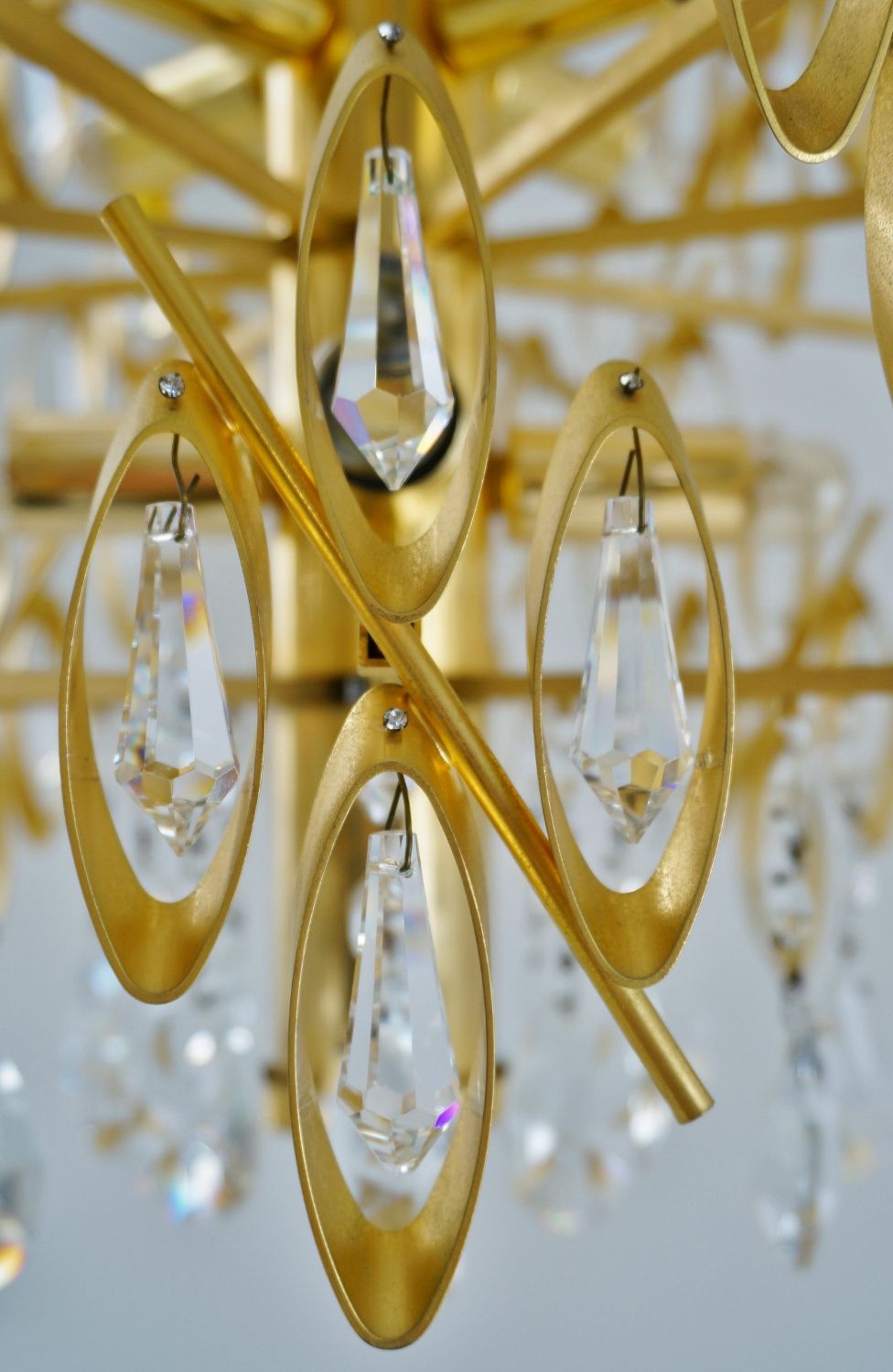 Lobmeyr Chandelier Gold Gilt Metal & Swarovski Crystals Intended For Warm Antique Gold Ring Chandeliers (View 2 of 15)