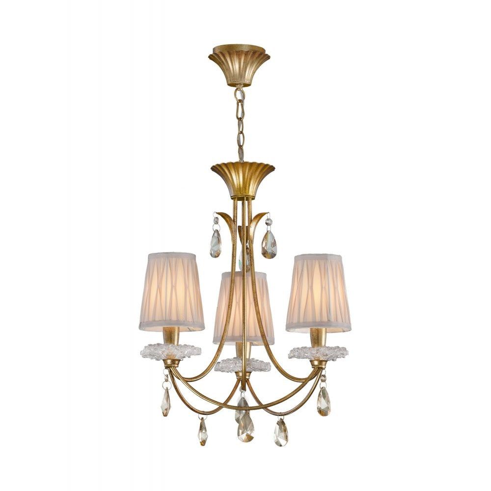 Mantra M6293 Sophie 3 Light Multi Arm Chandelier In In Gold Finish Double Shade Chandeliers (View 11 of 15)