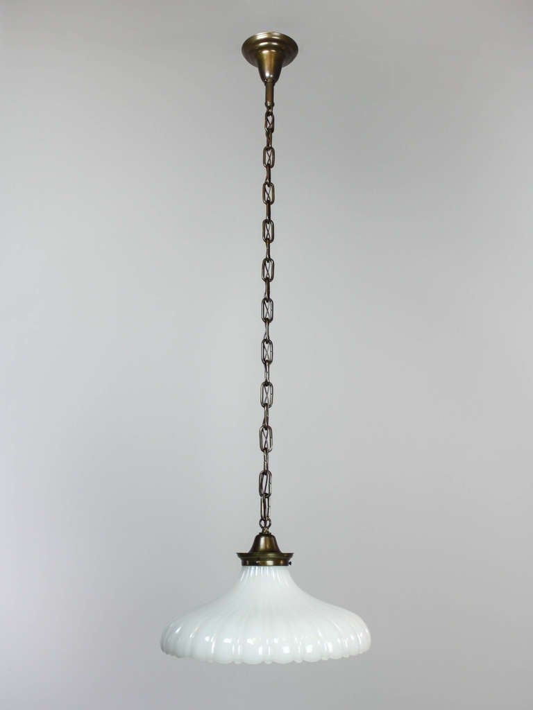 Milk Glass Pendant Light Fixture At 1Stdibs Inside Bronze With Clear Glass Pendant Lights (View 8 of 15)