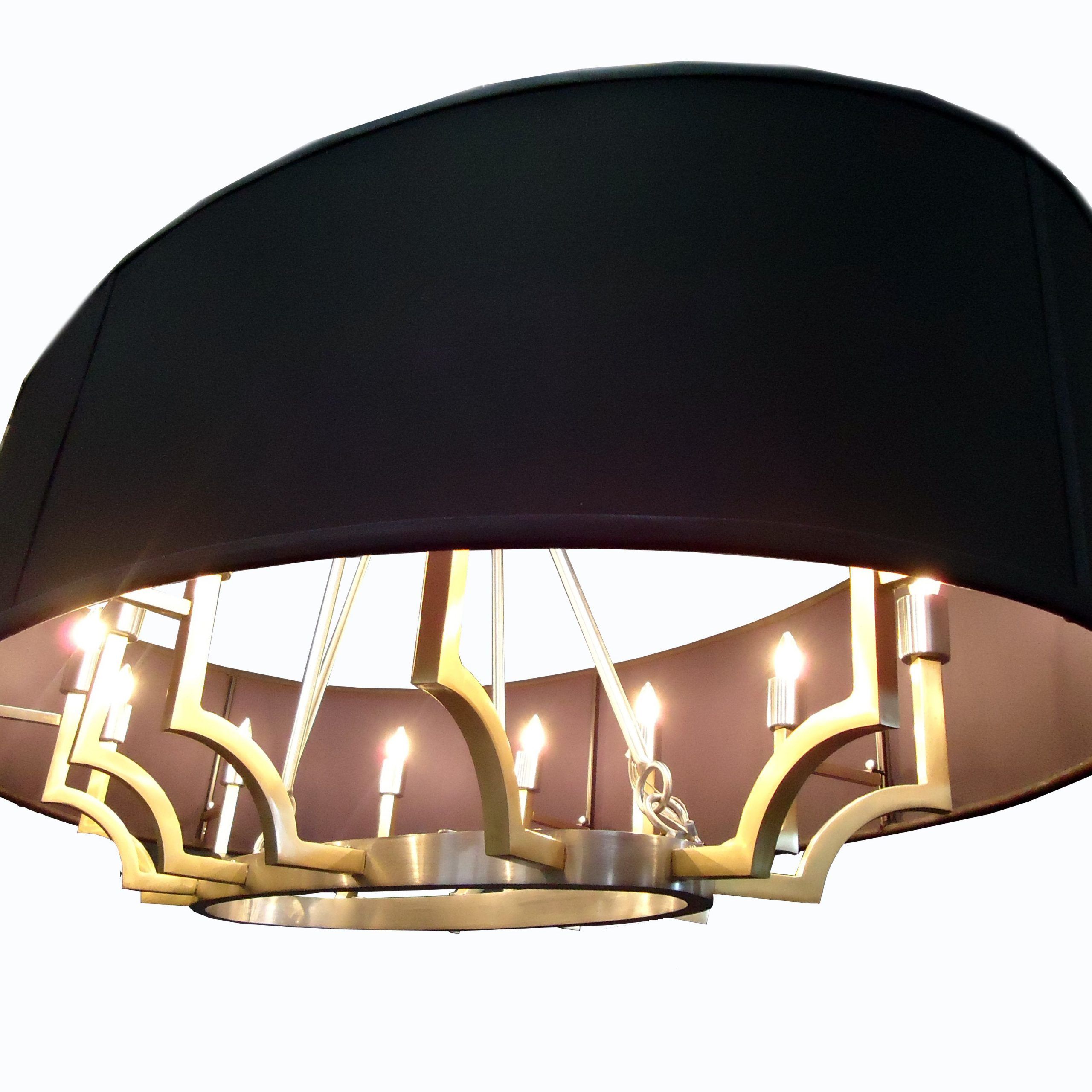 Modern Chandelier | Fine Dining Lighting | Oval Black Silk Inside Black Finish Modern Chandeliers (View 2 of 15)