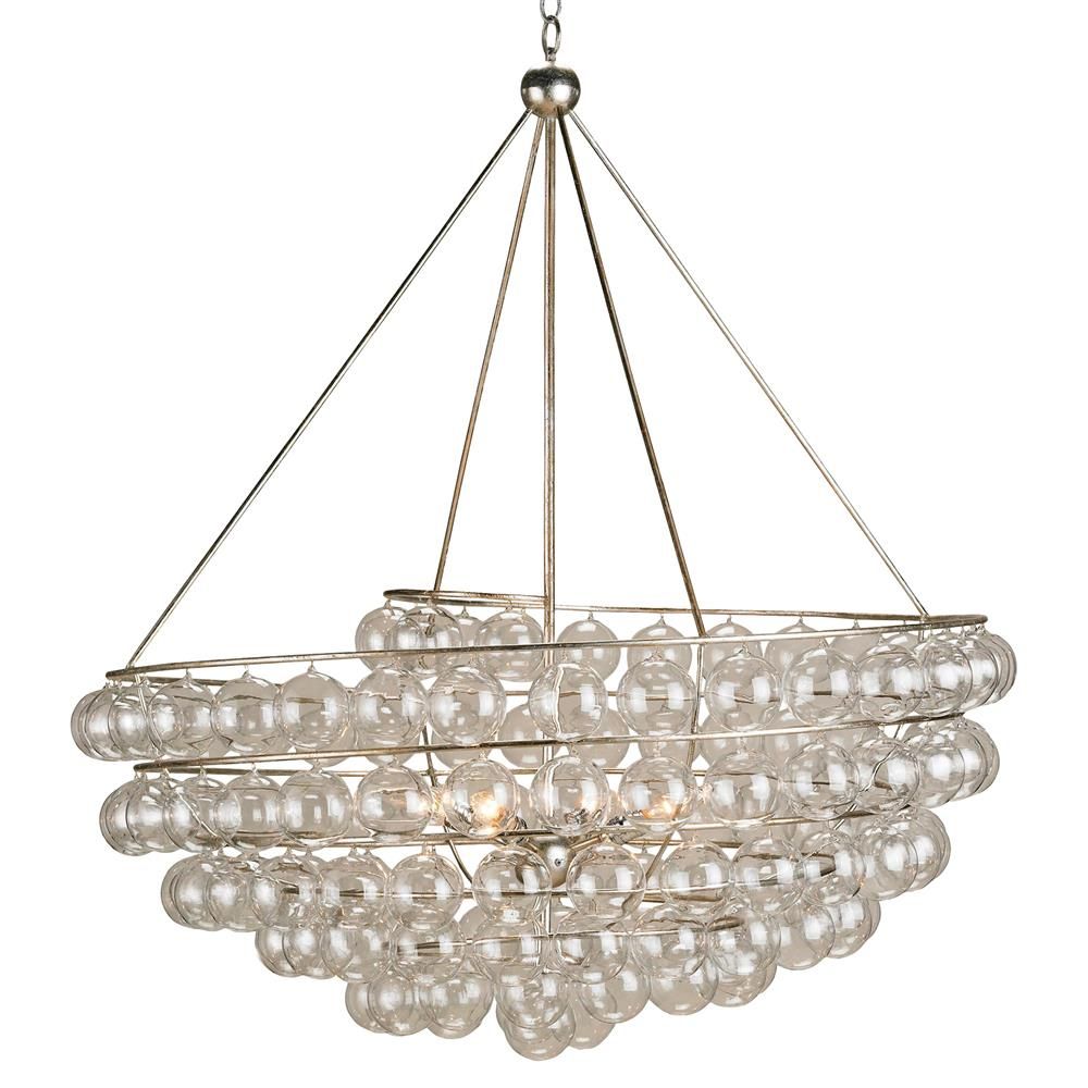 Modern Glass Bauble Round 4 Light Chandelier | Kathy Kuo Home Regarding Glass And Chrome Modern Chandeliers (View 6 of 15)