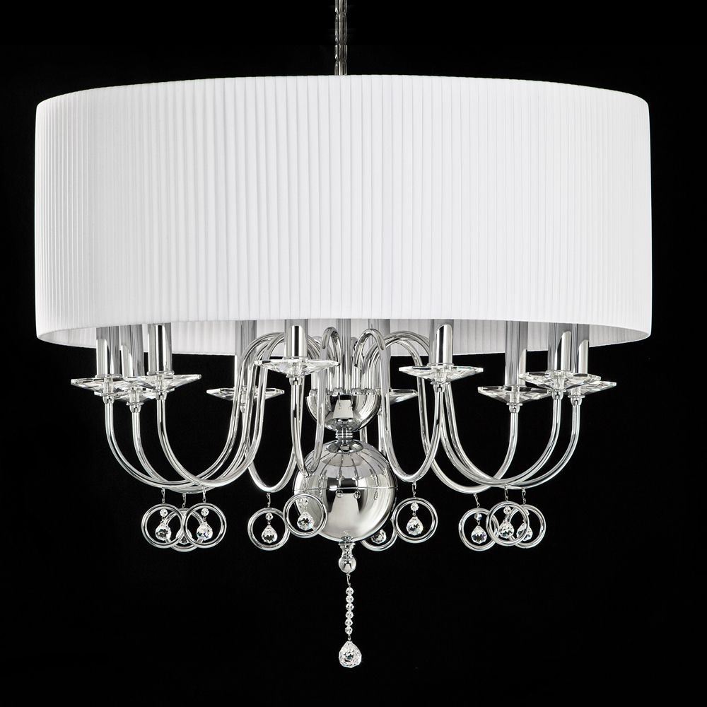 Modern Polished Chrome Crystal Chandelier Pertaining To Glass And Chrome Modern Chandeliers (View 5 of 15)